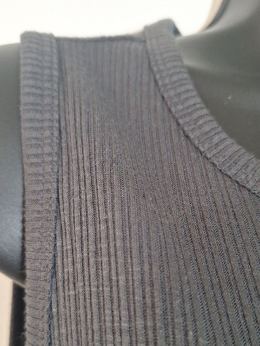 Women's Ribbed Sleeveless Tank Top - Charcoal Gray - Picture 7 of 9